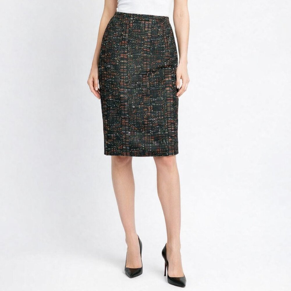 LOFT Black Textured Tweed Skirt